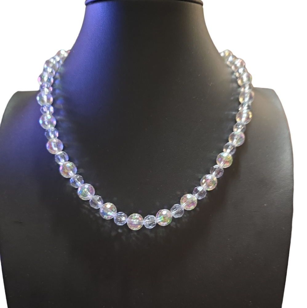 Clear Handmade Beaded Necklace L12
